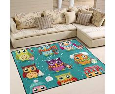 Ahomy Area Rugs Teppich, Eulenmotiv, Schneeflocke, Multi, 80 x 58 inch