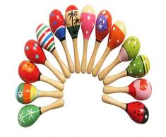 Sunnyflowk Baby Spielzeug Holz Rassel Nette Mini Sand Hammer Maracas Musikinstrument Spielzeug Kinder Geschenke (zufällig)