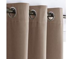 PONY DANCE Vorhang Blickdicht Kinderzimmer - Cappuccino Gardinen Blickdicht Wohnzimmer Vorhänge Kinder Schlafzimmer Gardine Wärmeisolierender Ösenvorhang, 1 Paar H 245 x B 140 cm