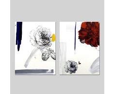 woplmh Blumen Leinwandbilder Ausmalbilder Wandbilder Poster und Kunstdrucke Modern Nordic Home Decor Dekorativ Wall-50x70cmx2 / no Frame