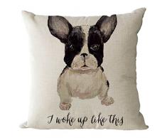 Nunubee Kreative Kissenbezüge 45 x 45 cm Leinen Zierkissenbezüge Dekorative Kissenbezug Dekokissen Sofakissen Lendenkissen Wurfkissenbezug Kissenhülle, Modell 17