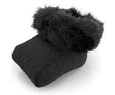 Fußsack Fußwärmer schwarz Lammfell schwarz hochwollig