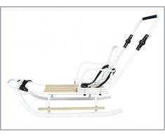 Best For Kids Schlitten für Kinder Rückenlehne und Schiebegriff Speedy in 2 Farben (Weiß)