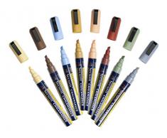 Securit SMA510-V8-ET wasserlösliche Flüssigkreide Marker, grau/hellblau/hellgrau/hellgrün/beige/dunkelbeige/ockerbraun/braun