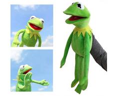 ZYBB Kermit Frosch Puppen Plüschtier -SEsamstraße Die Muppet Show Puppe Kermit Der Frosch Handpuppen Plüschtiere Weihnachtsferien Geschenk Für Kinder 60CM /Grün