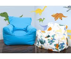Lancashire Textiles Kinder-Mini-Sitzsack/Sessel, mit abnehmbarem Bezug, für Jungen und Mädchen Drill Blue