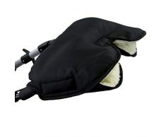 BAMBINIWELT universaler Muff/Handwärmer für Kinderwagen, Buggy, Jogger mit Wolle, UNI (Schwarz)