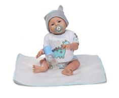 iCradle Reborn Baby Doll 20 Zoll 50cm ilikon Ganzkörper Silikon Baby Puppe Weiche Reborn Babypuppe Look Echte Nette Lebensechte Baby Doll Toddler Junge (Boy)