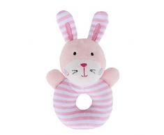STOBOK Baby Rassel Greifling Plüsch Spielzeug Plüschtier Musikspielzeug für Kinder Kleinkinder Ringrassel (Rosa Kaninchen)