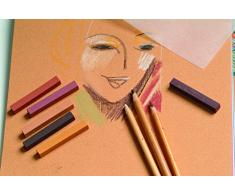 Clairefontaine 96775C Mappe Pastell Zeichenpapier (ideal für Kreide und Kohle, 130 g, 24 x 32 cm, 12 Bögen, intensive Farben) sortiert