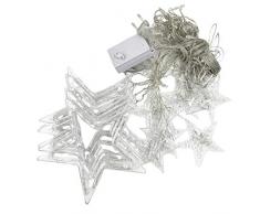 H HILABEE 138 LED Lichtervorhang Sterne Lichterkette Sternenvorhang Sternenlichterkette, Weihnachtsdeko Christmas, Warmweiß 2,5M