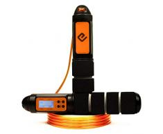 Eqofit® |Einführungsangebot| Springseil Speed Rope mit Zähler [Sprünge, Kalorienverbrauch u.v.m.] für Ausdauersport Crossfit Homeworkout Intervalltraining HIIT für Jung bis Alt