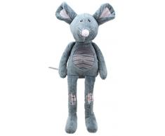 Lashuma Plüschtier Kuschelmaus Grau, Stofftier Maus mit Schlenker Armen und Beinen, Kuscheltier Mäuschen Größe 32 cm