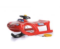 Unbekannt Schlitten Kinderschlitten Rodel aus Kunststoff mit Zugseil und Lenkung Zigi-Zet Control 2 Farben (Rot)