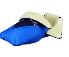 Erst-Holz 24.30-blau Fußsack mit Lammwolle Winterfußsack Schlittensack für Schlitten oder Kinderwagen