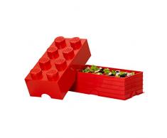 LEGO Aufbewahrungsstein, 8 Noppen, Stapelbare Aufbewahrungsbox, 12 l, Rot