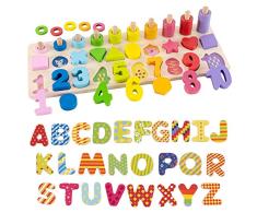 brain game Lernspielzeug Kindertafel + 26 magnetische Buchstabenaufkleber Jungen und Mädchen 1 Früherziehung 2 Entwicklung der Babyintelligenz 3-jährige Kinder erkennen Digitale Formbaustein-Puzzles