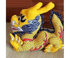 FGHHJ Dekoration Chinesisches Drachentuch-Maskottchen Chinesische Art Kennzeichnet Handgemachten Stoffdrachen 12 Tierkreis-Geburtsjahr-Verzierungsverzierungen, Kleines Gelb
