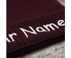 printplanet Pudelmütze mit Namen Kuscheltiger Bestickt - Farbe Blau - personalisierte Mütze, Strickmütze, Namensstickerei, Bommelmütze