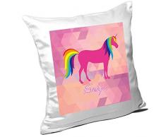 Kissen mit Namen Evelyn und süßem Einhorn-Motiv für Mädchen - Namenskissen personalisiert - Kuschelkissen - Schmusekissen