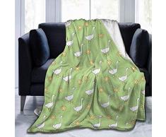 Leisure-Time Decke dekorative weiche warme gemütliche Plüschgänse, Landschaft mit Bauernhaus, 50 x 60 für Bett Couch Sofa Lightweight Travelling Camping Throw