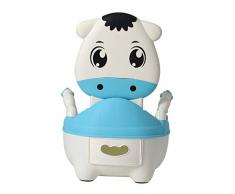 Glenmore Töpfchen für Kinder Baby WC Babytopf Potty Toilette mit Deckel Gepolstertes Junge Blau Kalb
