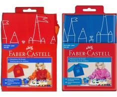 Faber-Castell Kinder-Malschürze , Blau + Rot / Orange, Doppelpack