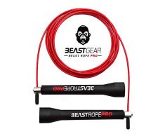 Beast Gear - Beast Rope Pro Profi Springseil - Speed Rope für Fitness, Ausdauer & Abnehmen. Ideal für Crossfit, Boxen, MMA, HIIT, Intervalltraining & Double Unders