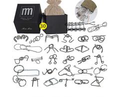 Chonor Mini Denkspiel Knobelspiel Set aus Metall, 30St. Metall-Knobelei IQ Spiele 3D Puzzle Geduldspiele Logikspiele Rätsel Brainteaser Intelligenz Pädagigisches Spielzeug für Kinder und Erwachsene