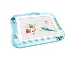 linolino Große Magnet Zeichentafel, magnetische Zaubertafel, Maltafel, Zaubermaltafel, 43,5x33,5 cm groß (blau)