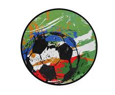 MNSRUU Fußball-Teppich, rund, rutschfest, bequem, rund, für Wohnzimmer, Schlafzimmer, 92 cm Durchmesser