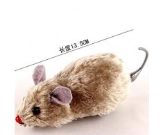 ERLIZHINIAN 3 Stück Hot kreative lustige Uhrwerk Federkraft Plüschmaus Spielzeug Hund Katze Spielt Spielzeug mechanische Bewegung Ratte Tierzubehör (Color : Random)