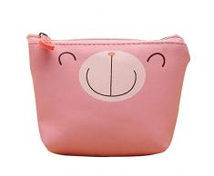 Geldbörse Netter Karikatur PU-Damegeldbeutel-Mädchenreißverschluss-Plüschpanda/Ente/Schlüsselbeutel des Geldbeutels der kleinen Geldbeutel Kawaii Kinder