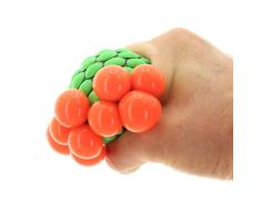 MIK Funshopping Antistress-Ball Quetschball Knetball Knautschball im Netz, für Büro oder Kindergeburtstag (XL Grün-Orange)