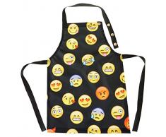 Ferocity Kinderschürze Jugend Malschürze Kunstkittel Kochschürze Apron Teenageralter Werkschürze Emoji Black [074]
