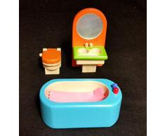 Puppenstubenmöbel Badezimmer, Puppenhausmöbel