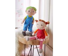 HABA 305041 - Kuschelpuppe Mirka, weiche Stoffpuppe zum Spielen und Kuscheln, erste Puppe aus weichen, waschbaren Materialien, Geschenk zur Geburt oder Taufe, Größe: 25 cm