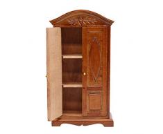Jasinto Puppenschrank, 1:12 Mini Vintage Holz Doppeltür Maßstab Hausmöbel Schrank, Food Drink Vitrine Schrank Schrank Vitrine, Kleiderschrank Puppen Haus Zubehör