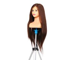 Anself Trainingsköpfe für Friseure Übungskopf 100% Echthaar Friseursalon Puppenkopf Schminkkopf Mannequin kopf (#2)