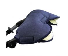 BAMBINIWELT universaler Muff/Handwärmer für Kinderwagen, Buggy, Jogger mit Wolle, meliert MARINEBLAU