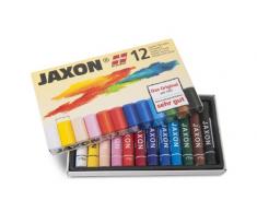 Honsell 47412 - Jaxon Ölpastellkreide, 12er Set im Kartonetui, brillante, lichtechte Farben, ideal für Künstler, Hobbymaler, Kinder, Schule, Kunstunterricht, frei von Schadstoffen