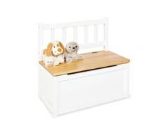 Pinolino Kindertruhenbank Fenna, aus massivem Holz, mit Klappendämpfer, Sitzhöhe 29 cm, für Kinder ab 2 Jahren, weiß und klar lackiert