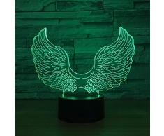 Engel 3D Wing Led Lampe mit Power USB Touch Buntes 3D Nachtlicht Schreibtisch Tischlampe Baby Kinder Schlitten Licht Beste Geschenke Schiff