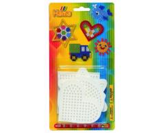 Hama 4551 - Blisterpackung kleine Stiftplatten, Viereck, Rund, Sechseck, Herz, Stern, 5 Stück
