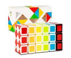 CUBIXS® 6 Mini Magic Snakes mit 24 Blöcken - Knobelspiele für Kinder und Erwachsene - Mitgebsel Kindergeburtstag oder kleine Geschenke für Kinder oder Kindergeburtstag Gastgeschenke - (6 Stück)