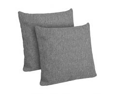 Selfitex 2er Set Sofakissen mit Füllung | Dekokissen mit Komfort-Polster-Bezug mit RV und Füllkissen | super flauschig und extra weich | im Doppelpack: 2X Größe 40x40 cm | Couchkissen (Grau)