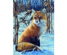 MAMMUT 107005 - Malen nach Zahlen Artists, Tiermotiv, Fuchs, Komplettset mit bedruckter Malvorlage im A4 Format, 20 Acrylfarben und Pinsel, Malset für Kinder ab 8 Jahre