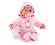 Bayer Design 93816AA Babypuppe First Words mit Schlafaugen, 24 Babylaute, 38 cm, rosa/Streifen