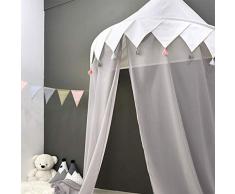 Kinder Baldachin betthimmel mädchen Spielzimmer Bett Prinzessin Chiffon hängende Moskitonnetz Schlafzimmerdekoration Baumwolle Hängende für Spiel Lesen，Grau