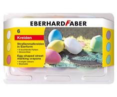 Faber Straßenmalkreide 6 Farben in Eiform ca. 60mm × 45mm